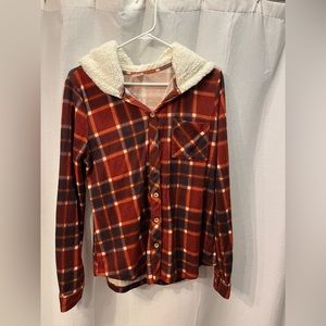 Women’s flannel shirt with hood